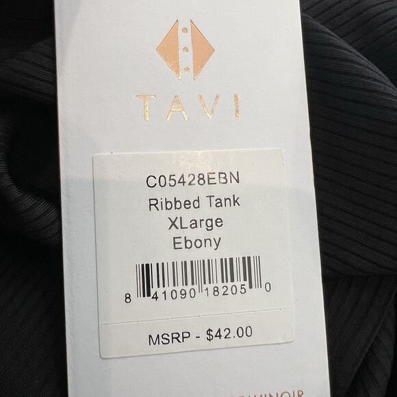 Tavi Ribbed Tank Black Women’s Size XL Pilates NEW Stretch Exercise - Picture 6 of 6